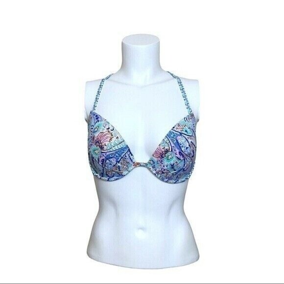 Victoria's Secret Other - Victoria’s Secret The Fabulous Bikini Top Paisley Size 36C Tassel Swim Top
